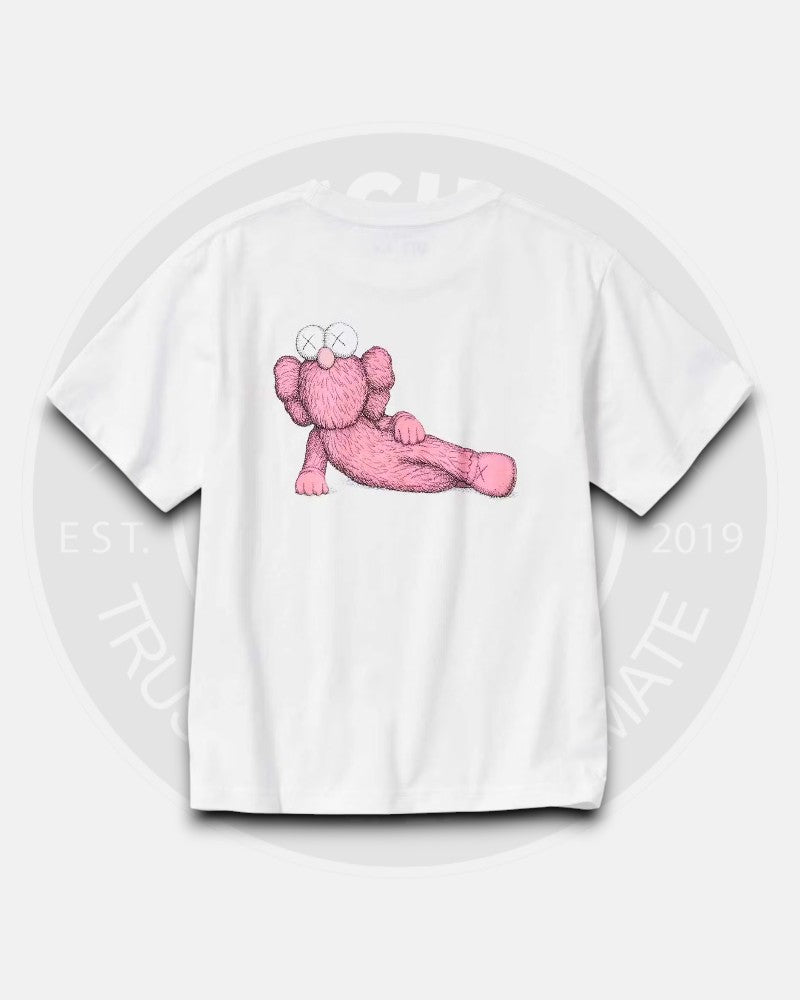 Kaws x Uniqlo White Pink T-Shirt
