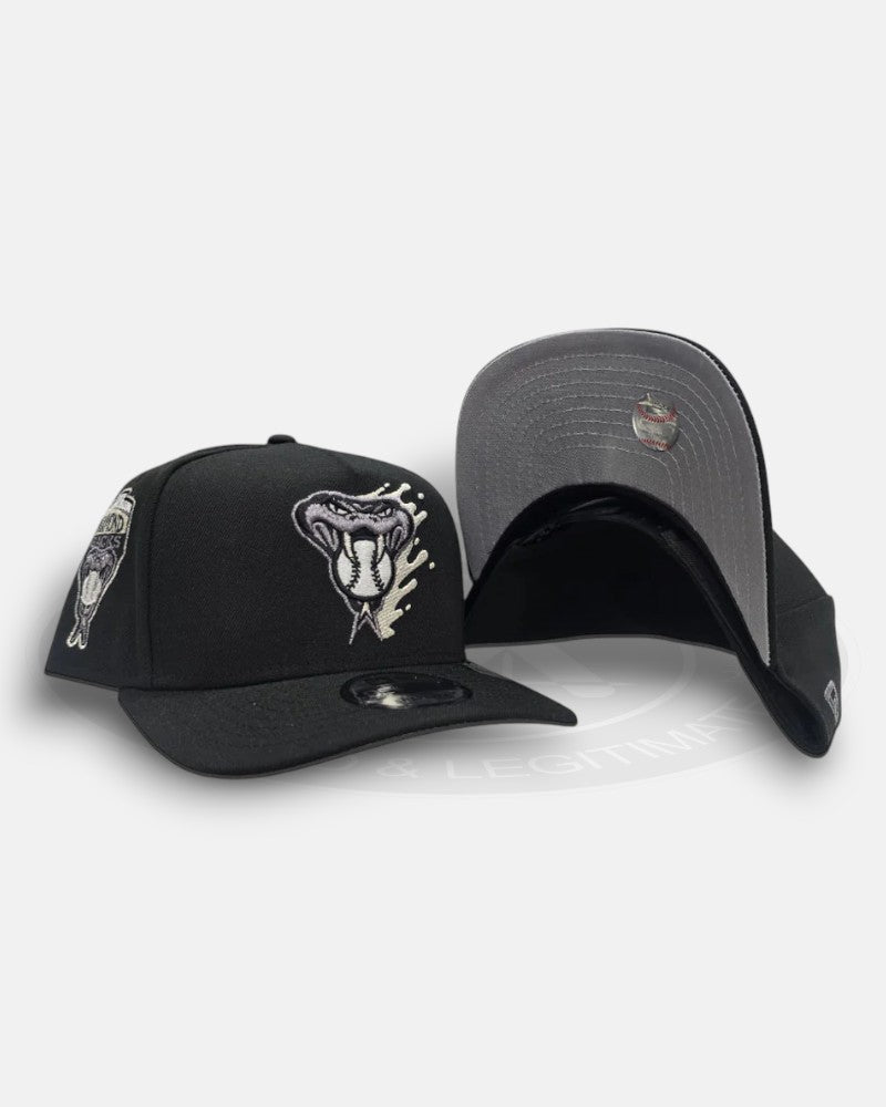 Arizona Diamondbacks Splatter Black White 9Forty A-Frame Snapback Hat