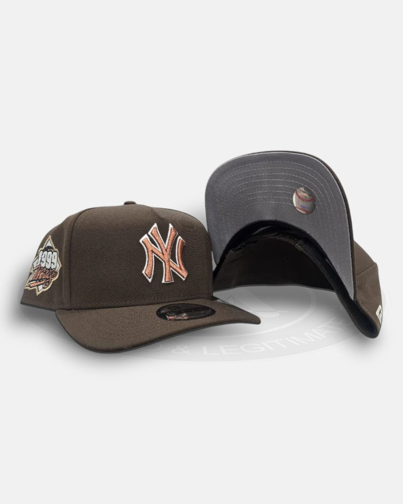 New York Yankees 1999 World Series Brown Metallic Script 9Forty A-Frame Snapback Hat