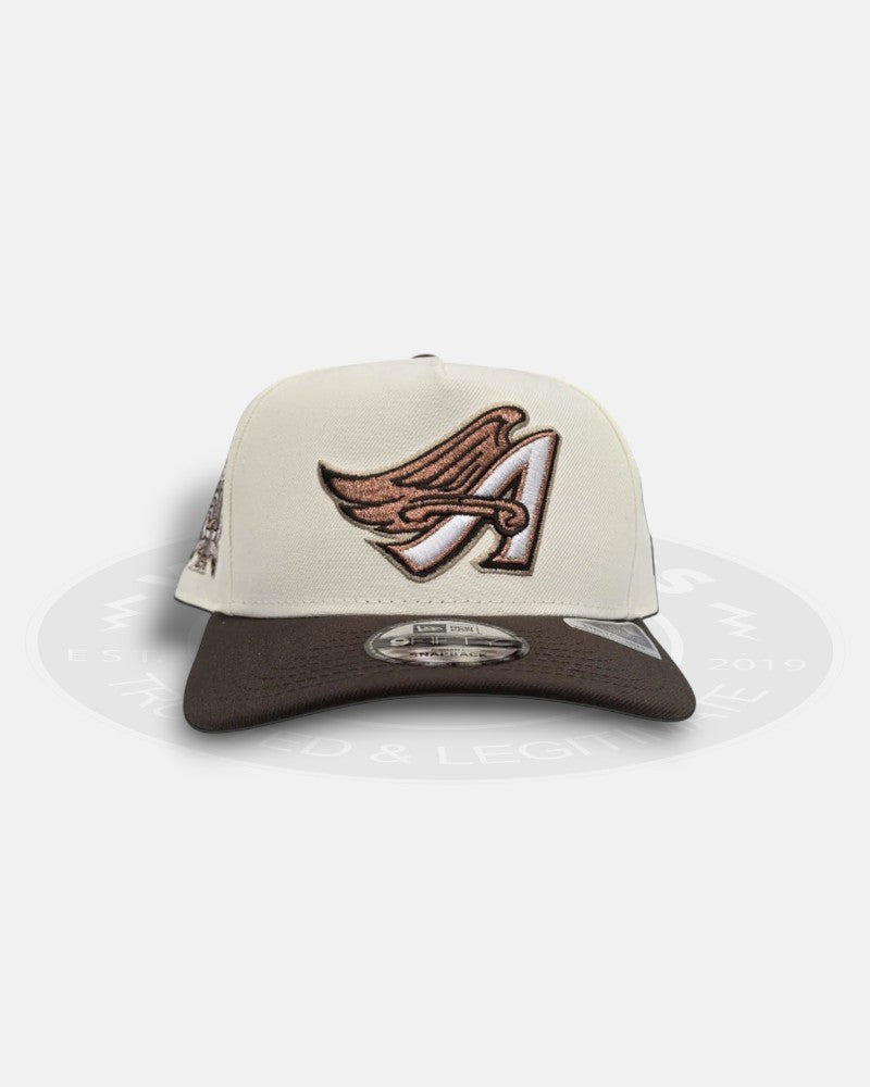Los Angeles Angels 50th Anniversary Two Tone Off White Brown 9Forty A-Frame Snapback Hat