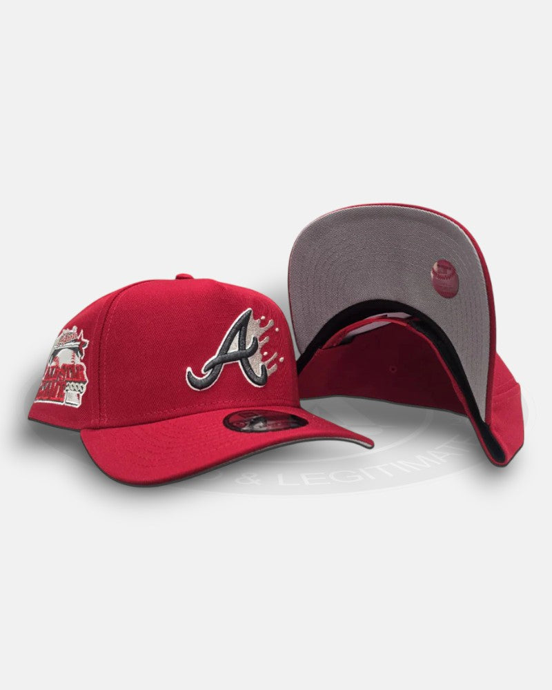 Atlanta Braves Splatter Red 9Forty A-Frame Snapback Hat