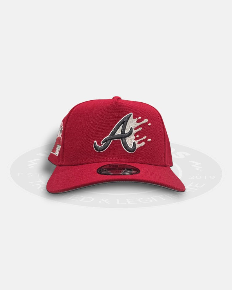 Atlanta Braves Splatter Red 9Forty A-Frame Snapback Hat