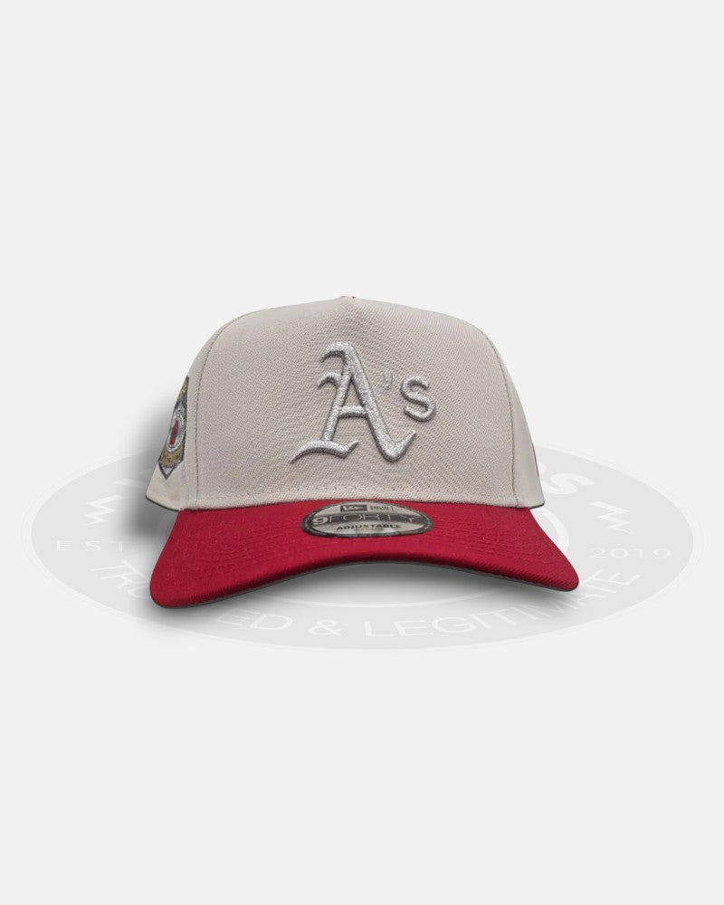 Oakland Athletics Coliseum Two Tone Off White Red 9Forty A-Frame Snapback Hat