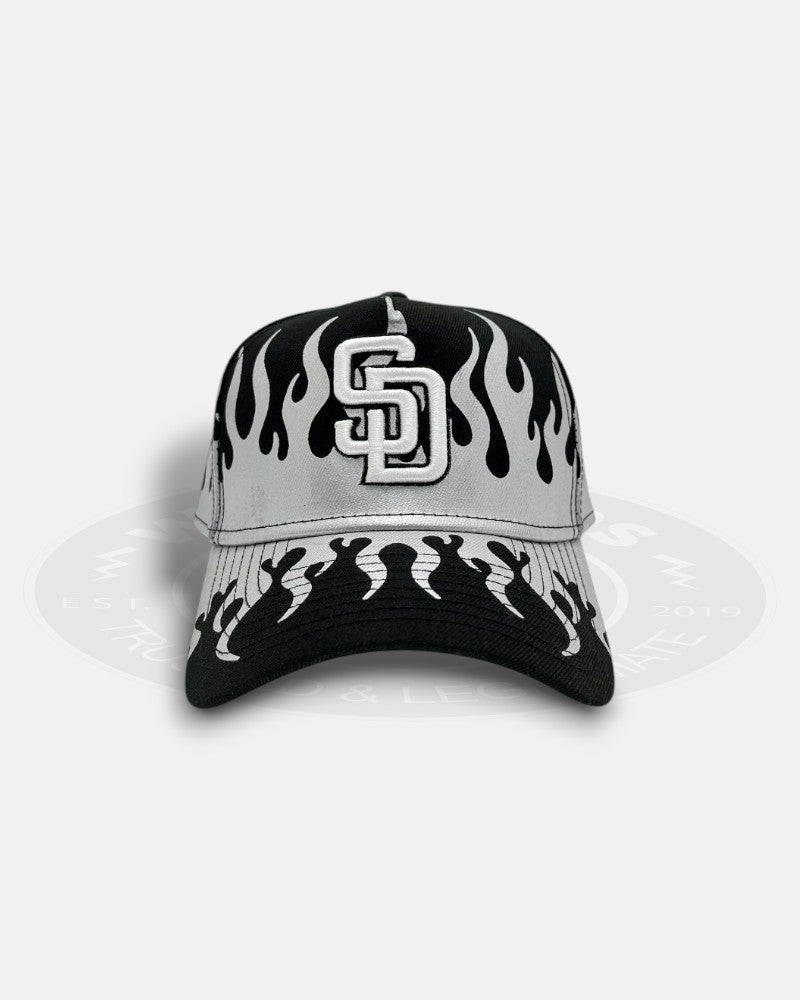 San Diego Padres Silver Flame A-Frame 9Forty Snapback Hat