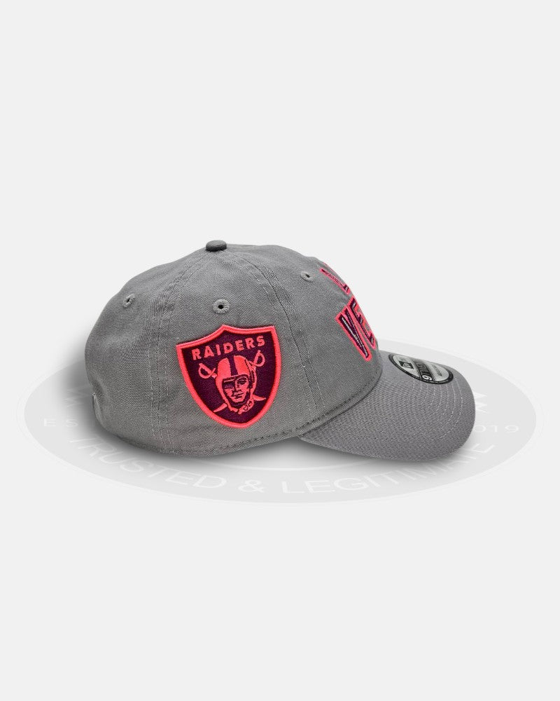 Las Vegas Raiders Pink Glow Greyline 9TWENTY Strapback Hat