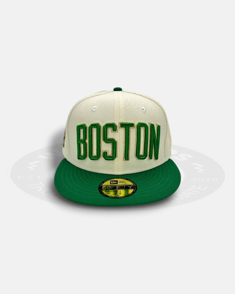 Boston Celtics Chrome Wordmark Two-Tone 59Fifty Fitted Hat
