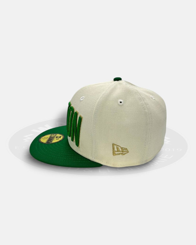 Boston Celtics Chrome Wordmark Two-Tone 59Fifty Fitted Hat