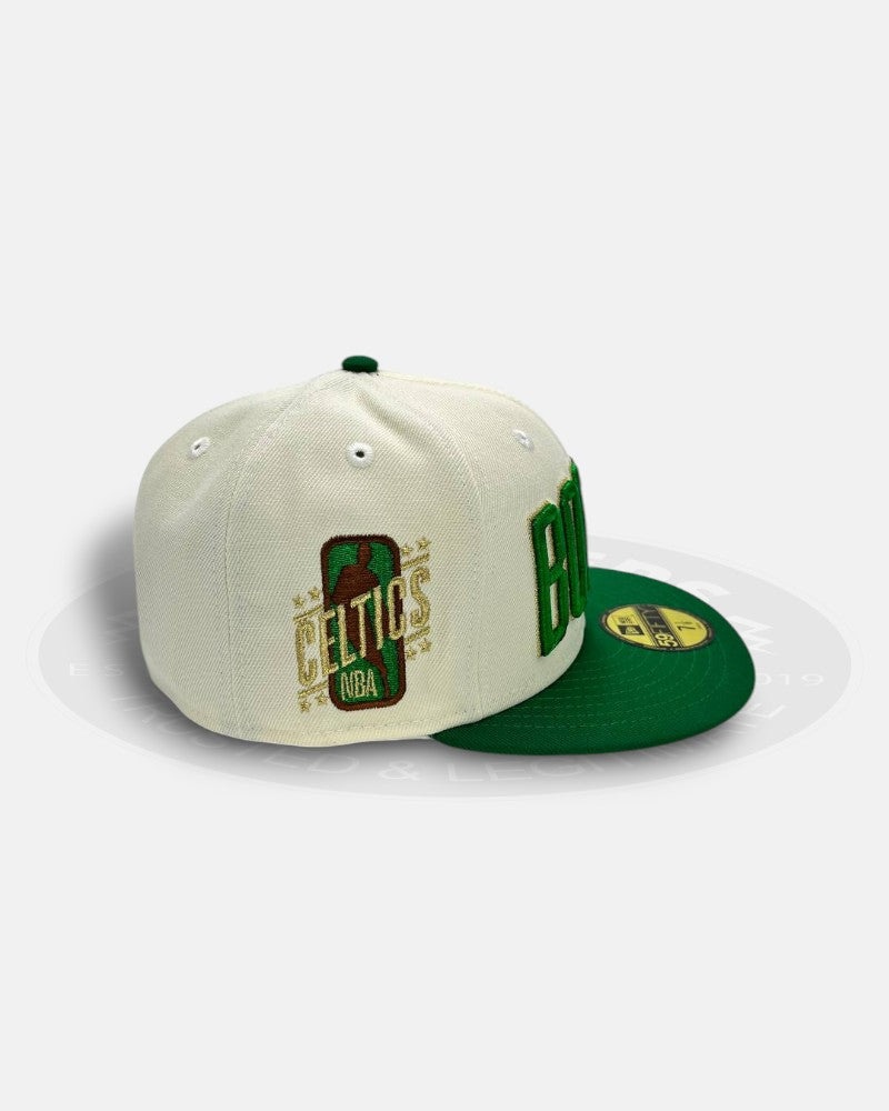 Boston Celtics Chrome Wordmark Two-Tone 59Fifty Fitted Hat