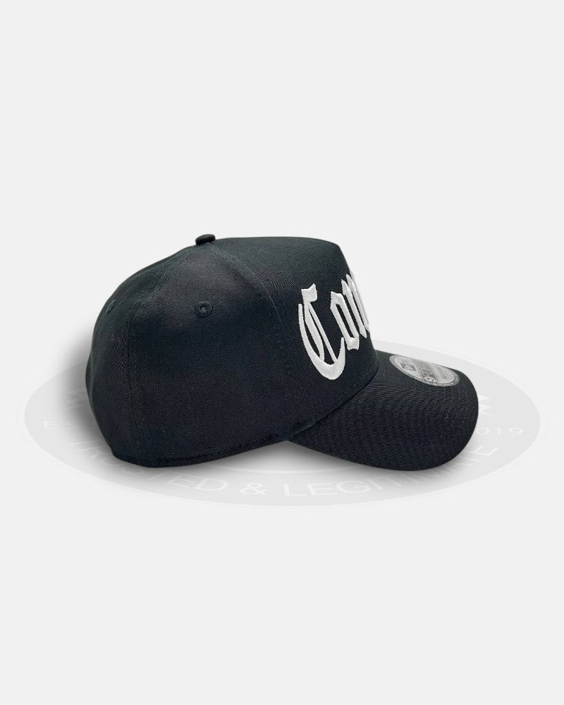 Compton Logo Chrome Black 9Forty A-Frame Snapback Hat