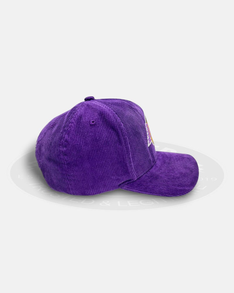 Los Angeles Lakers Team Logo Hard Wood Classic Corduroy Pro Pinch Fit Snapback Hat