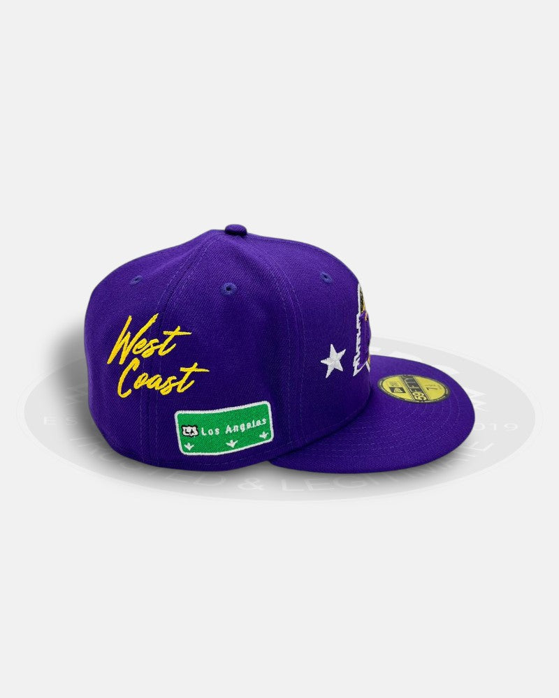 Los Angeles Lakers West Coast Overall Logo 59Fifty Fitted Hat