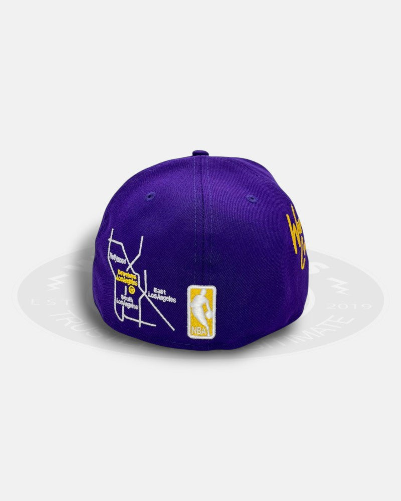 Los Angeles Lakers West Coast Overall Logo 59Fifty Fitted Hat