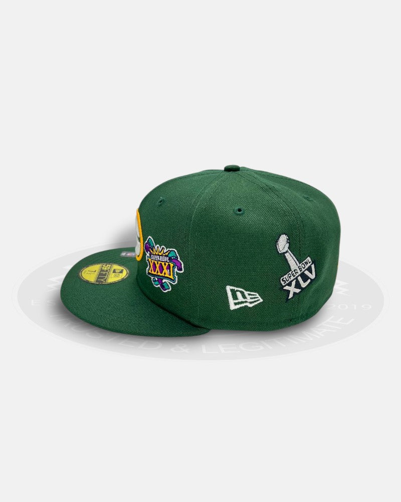 Green Bay Packers Super Bowl Overall Logo 59Fifty Fitted Hat