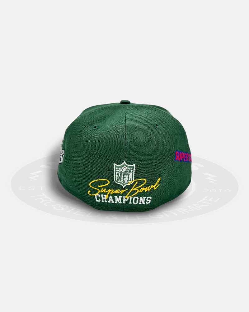 Green Bay Packers Super Bowl Overall Logo 59Fifty Fitted Hat