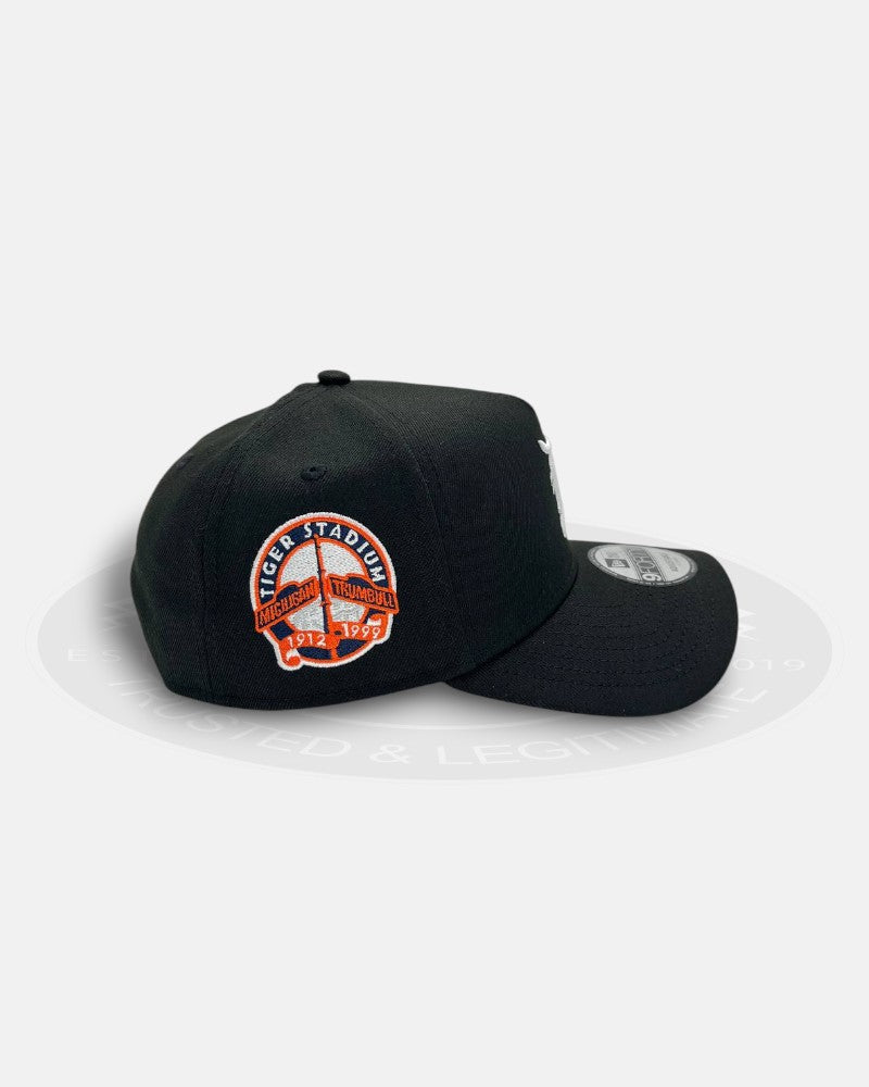 Detroit Tigers 1912-1999 Michigan Trumbull Tiger Stadium Chrome Black 9Forty A-Frame Snapback Hat