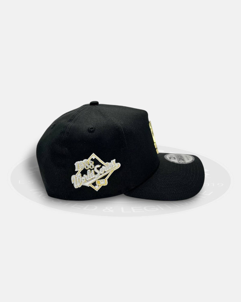 Los Angeles Dodgers Metal Logo 1988 World Series Chrome Black 9Forty A-Frame Snapback Hat