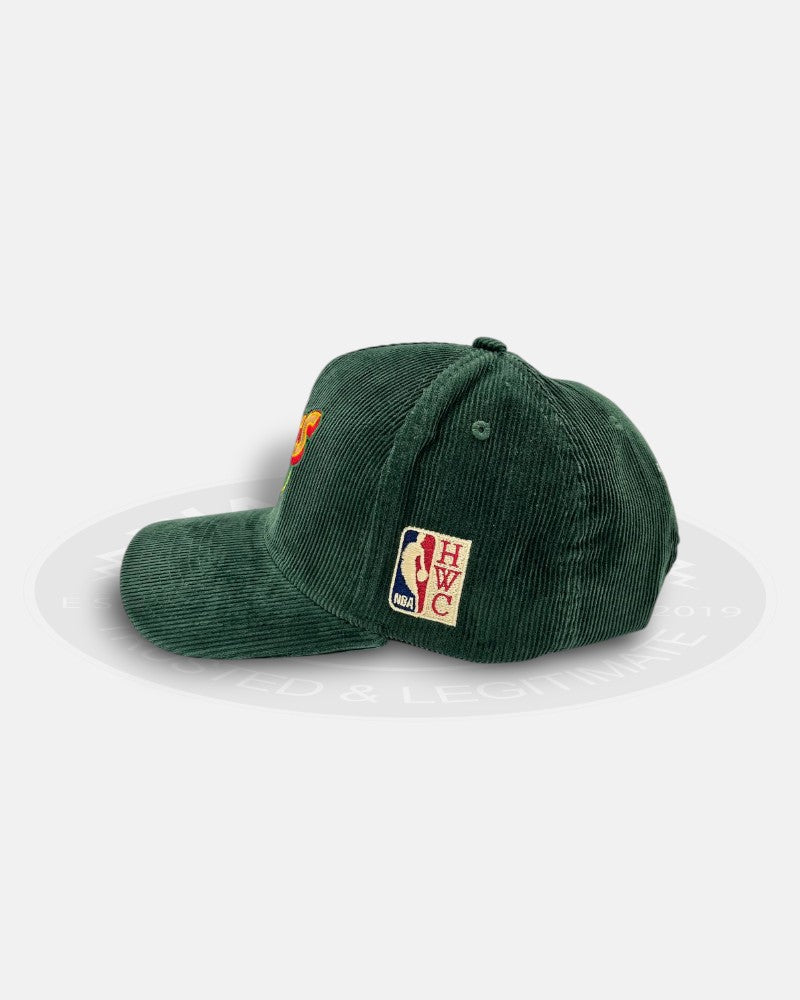 Seattle Supersonics Hard Wood Classic Collection Corduroy Pro Pinch Fit Snapback Hat