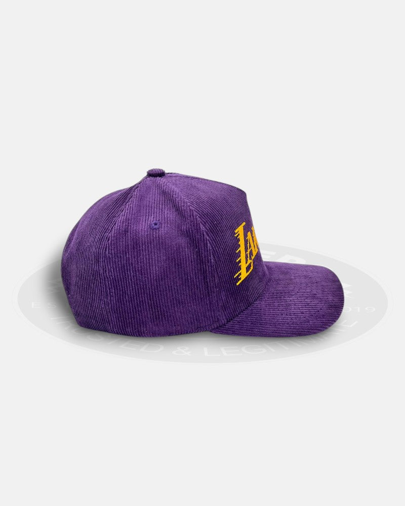 Los Angeles Lakers Hard Wood Classic Collection Corduroy Pro Pinch Fit Snapback Hat