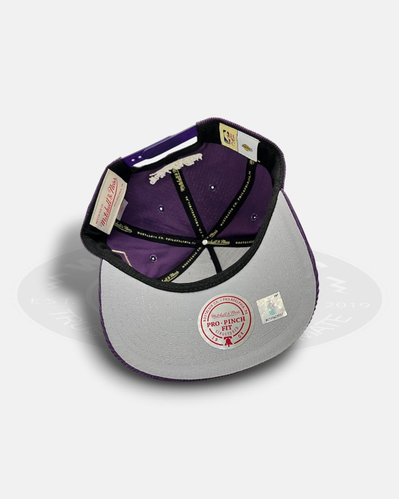Los Angeles Lakers Hard Wood Classic Collection Corduroy Pro Pinch Fit Snapback Hat