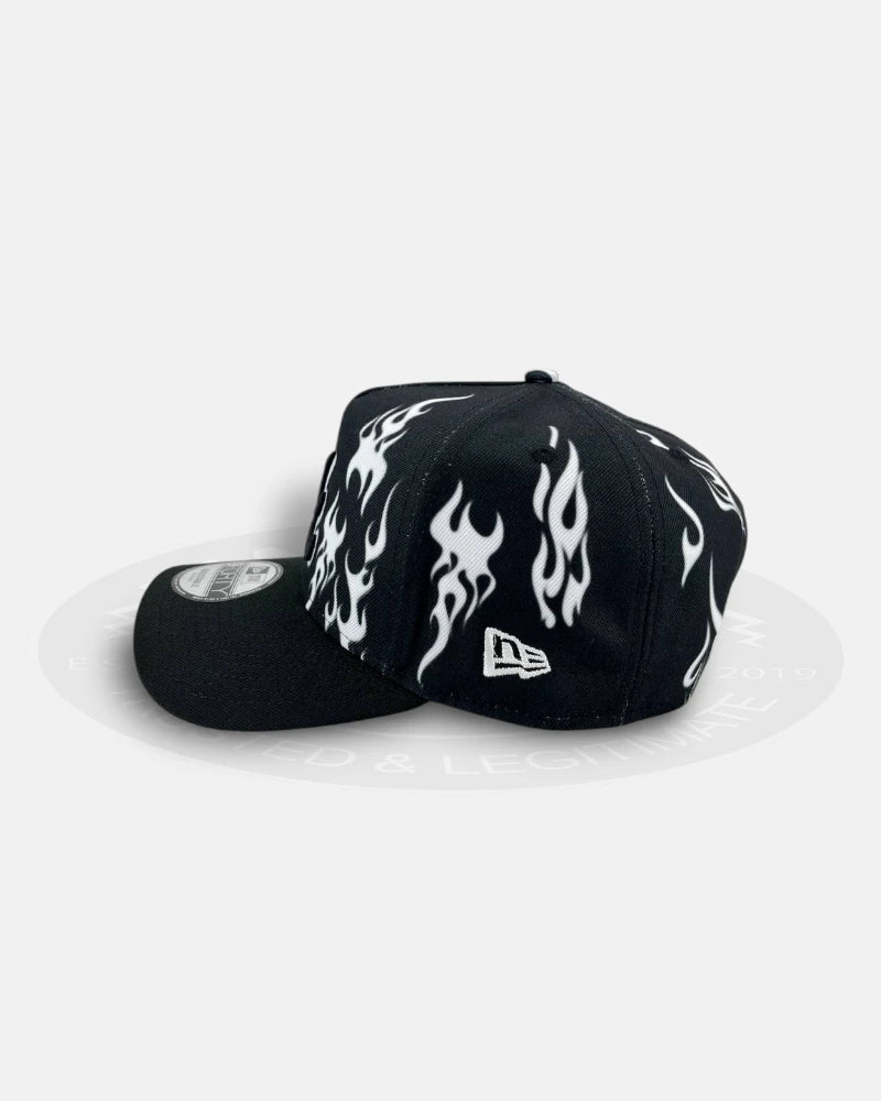 Atlanta Braves White Flames 9Forty A-Frame Snapback Hat
