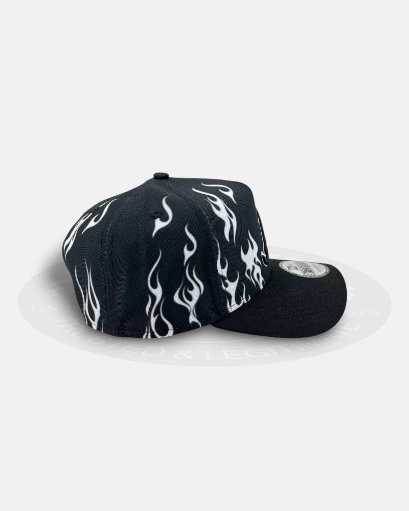 Atlanta Braves White Flames 9Forty A-Frame Snapback Hat