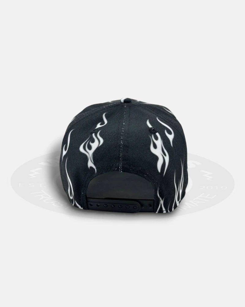 Atlanta Braves White Flames 9Forty A-Frame Snapback Hat