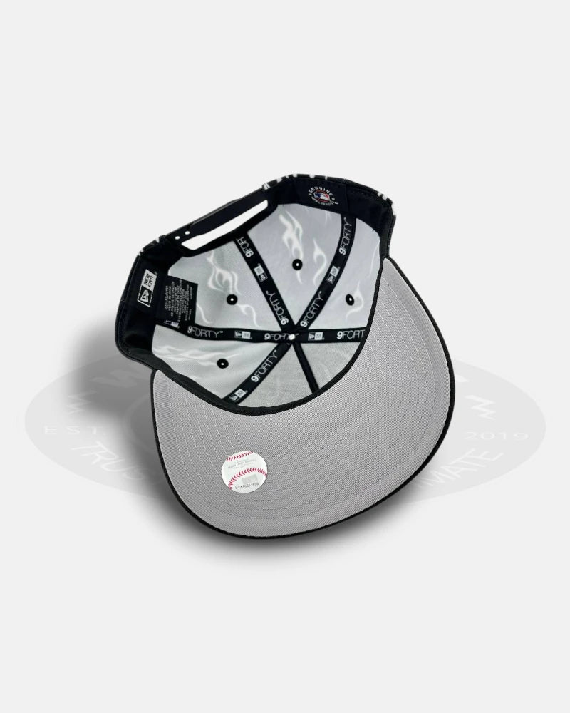 Chicago White Sox White Flames 9Forty A-Frame Snapback Hat
