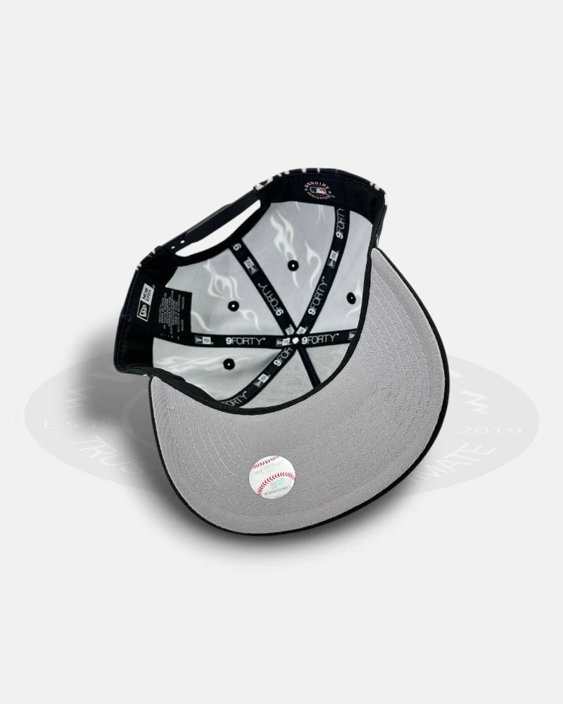 Detroit Tigers White Flames 9Forty A-Frame Snapback Hat