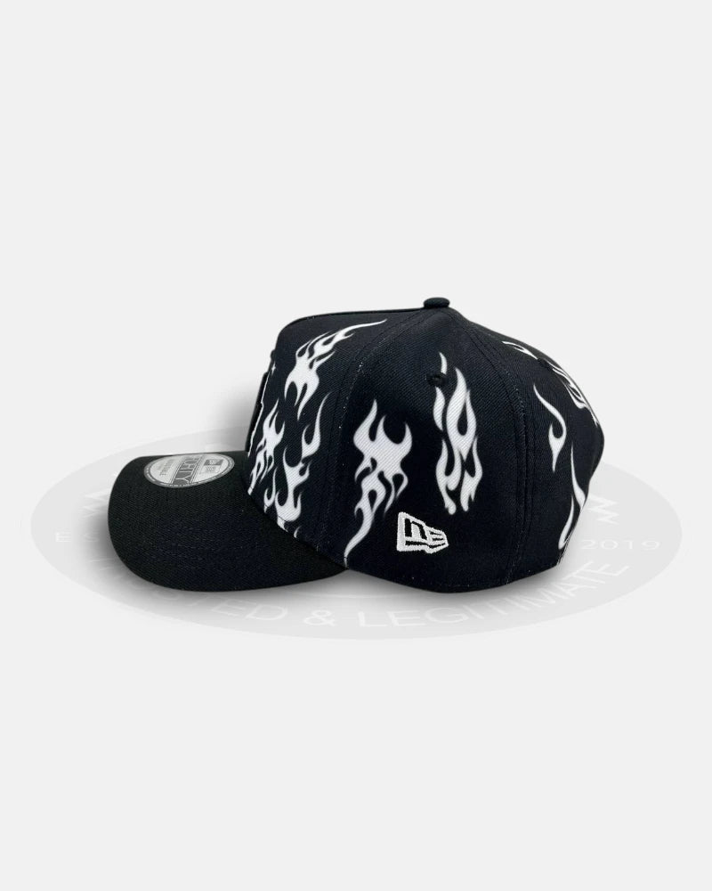 Los Angeles Dodgers White Flames 9Forty A-Frame Snapback Hat