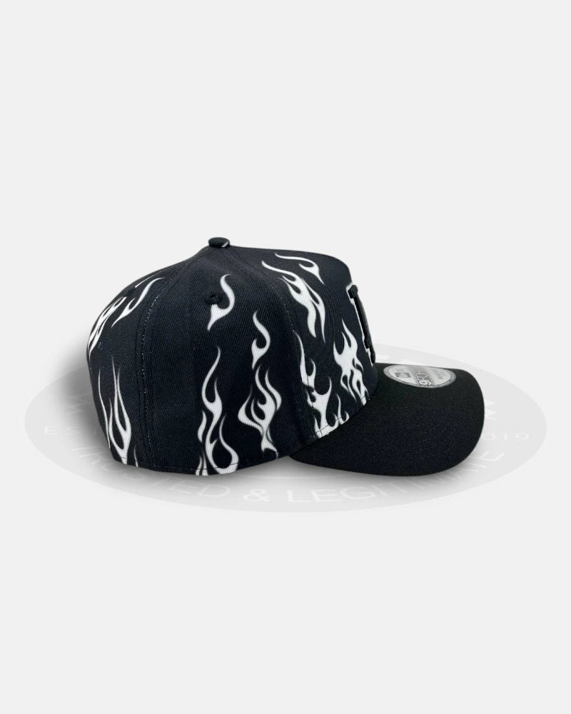 Los Angeles Dodgers White Flames 9Forty A-Frame Snapback Hat