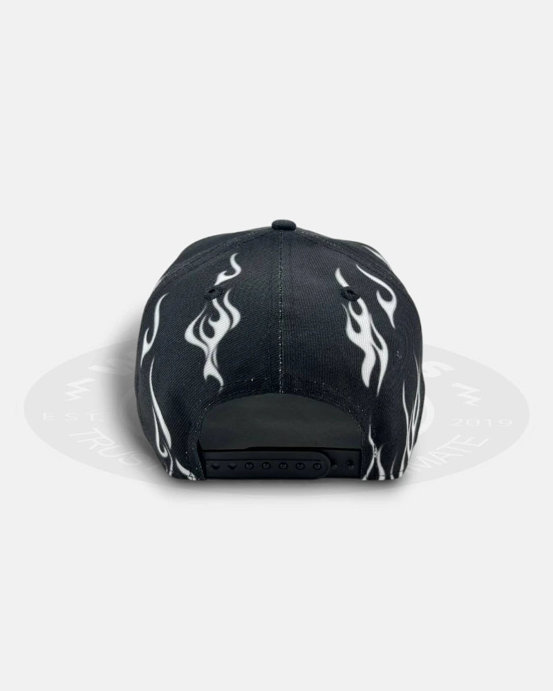 Los Angeles Dodgers White Flames 9Forty A-Frame Snapback Hat
