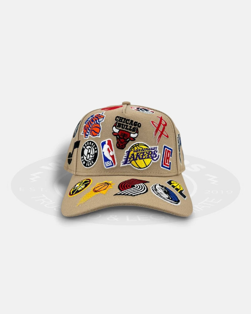 NBA Team All Over Patch Brown Colored 9Forty A-Frame Snapback Hat