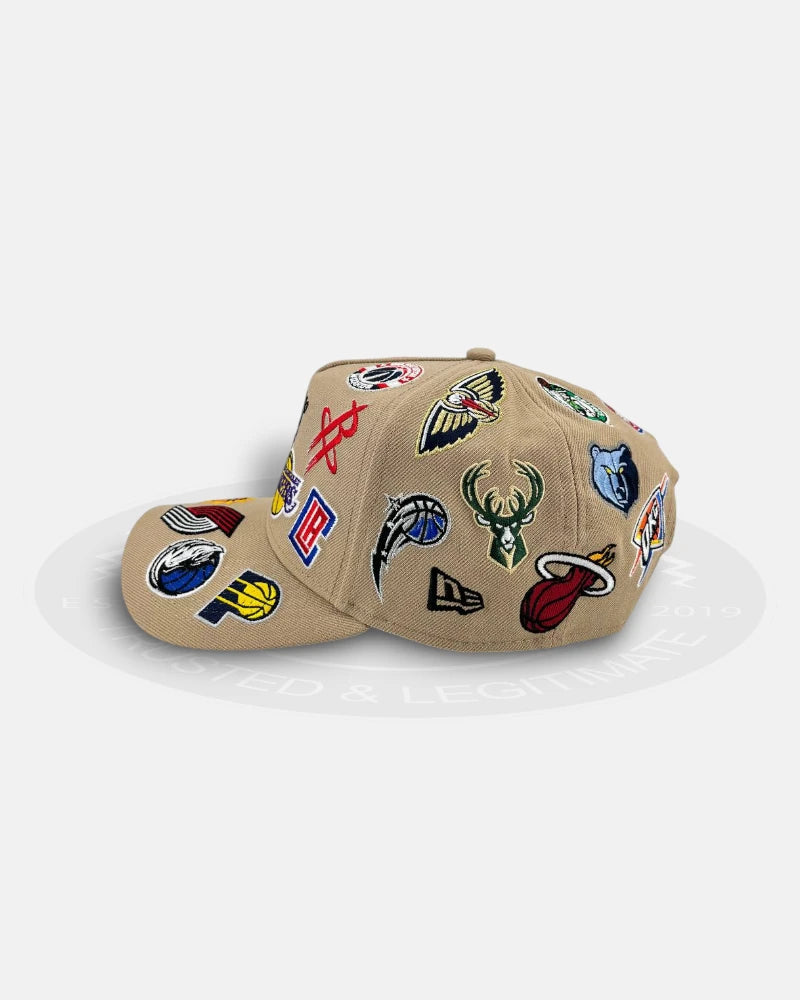 NBA Team All Over Patch Brown Colored 9Forty A-Frame Snapback Hat