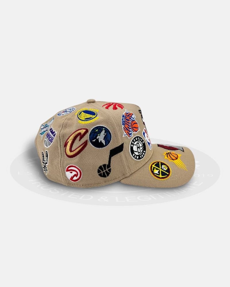 NBA Team All Over Patch Brown Colored 9Forty A-Frame Snapback Hat