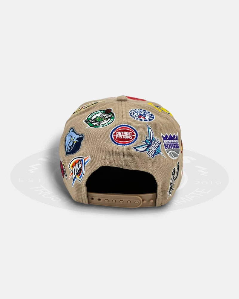 NBA Team All Over Patch Brown Colored 9Forty A-Frame Snapback Hat