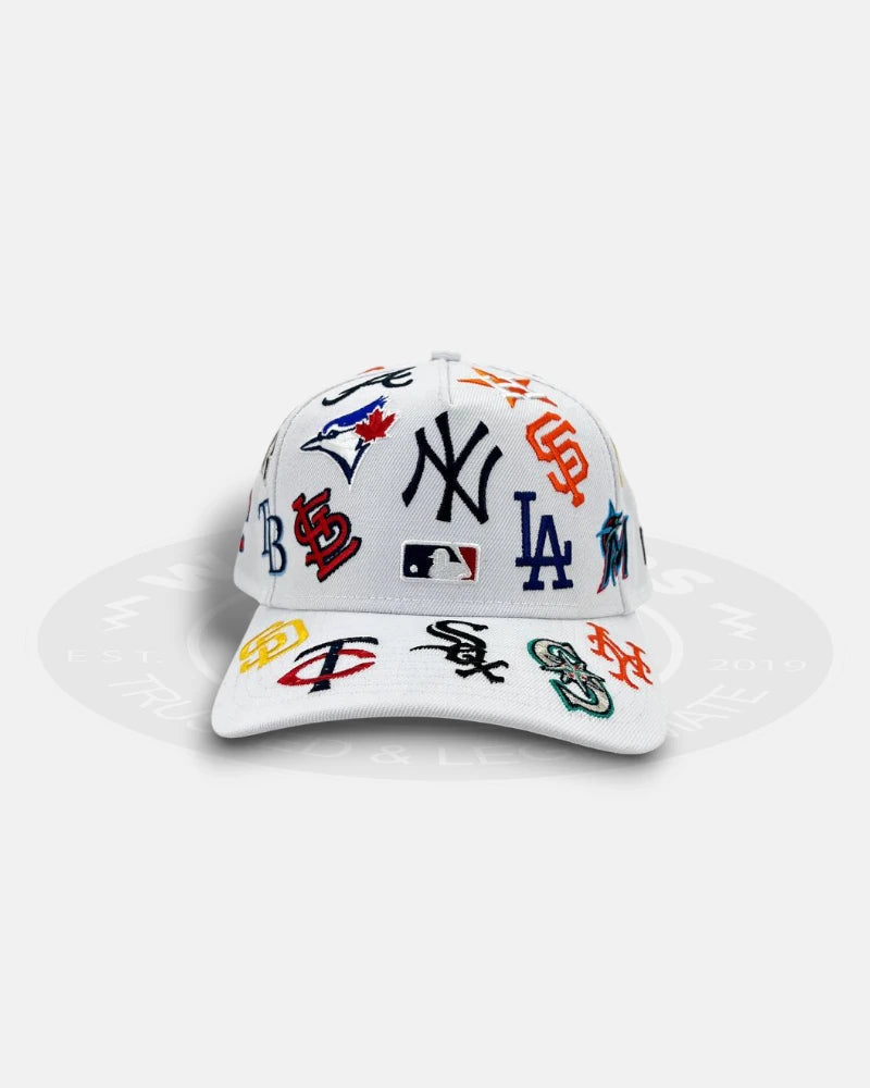 MLB Team All Over Patch White Colored 9Forty A-Frame Snapback Hat