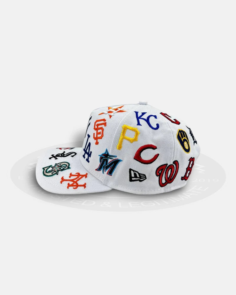 MLB Team All Over Patch White Colored 9Forty A-Frame Snapback Hat