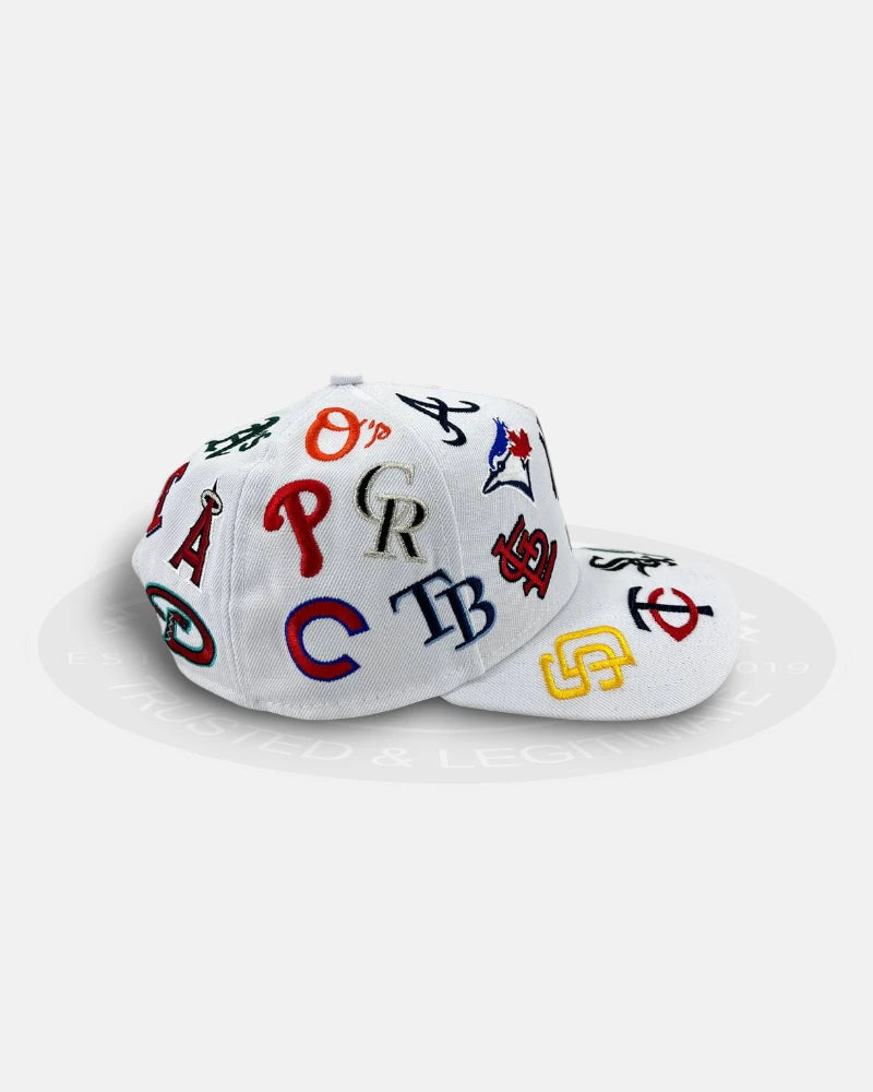 MLB Team All Over Patch White Colored 9Forty A-Frame Snapback Hat