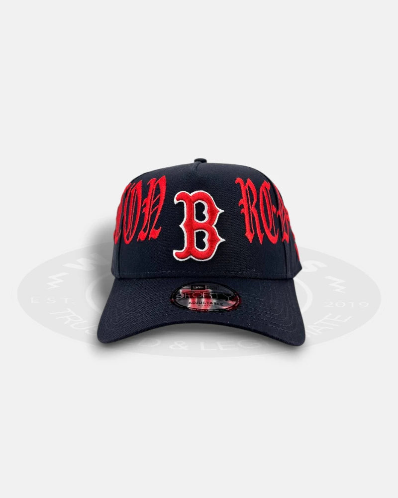 Boston Red Sox Oversized Gothic All Over 9FORTY A-Frame Snapback Hat