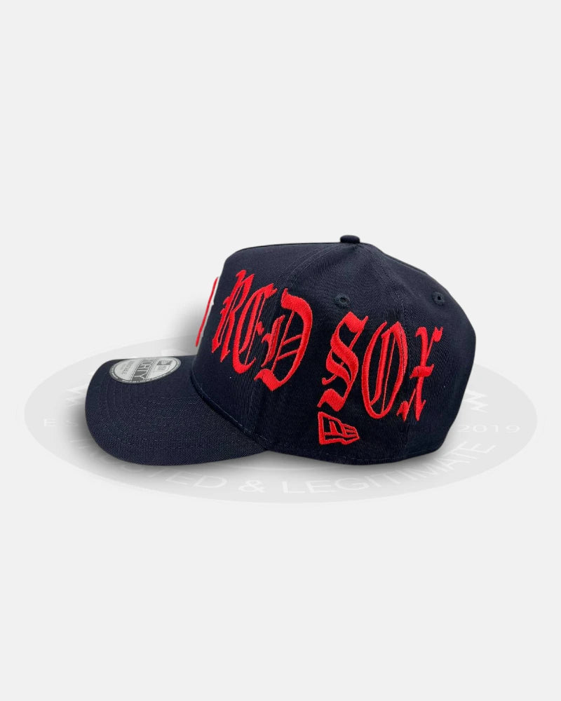 Boston Red Sox Oversized Gothic All Over 9FORTY A-Frame Snapback Hat