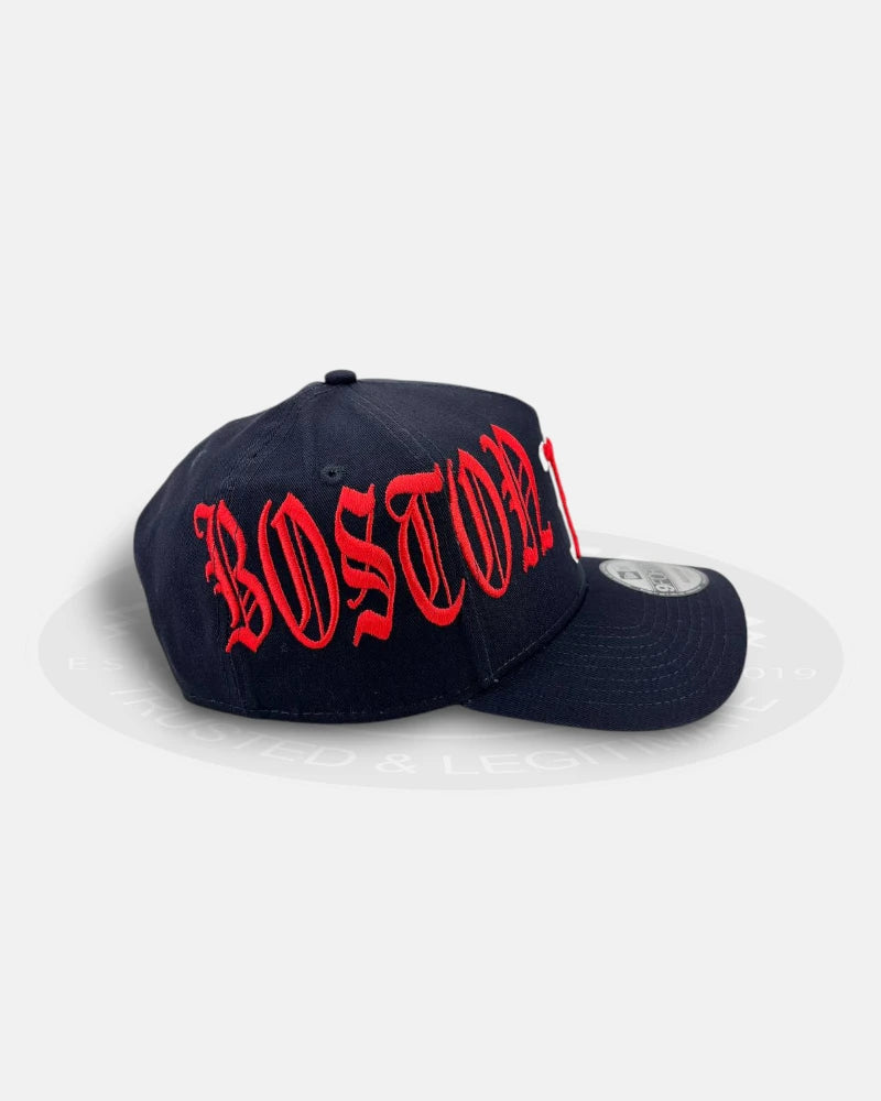 Boston Red Sox Oversized Gothic All Over 9FORTY A-Frame Snapback Hat