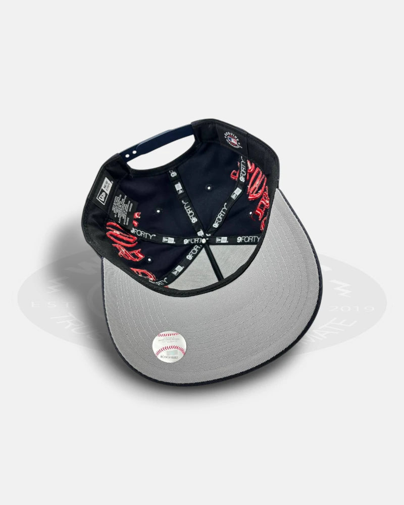 Boston Red Sox Oversized Gothic All Over 9FORTY A-Frame Snapback Hat