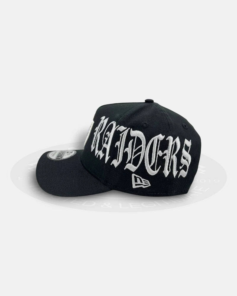 Las Vegas Raiders Oversized Gothic All Over 9FORTY A-Frame Snapback Hat