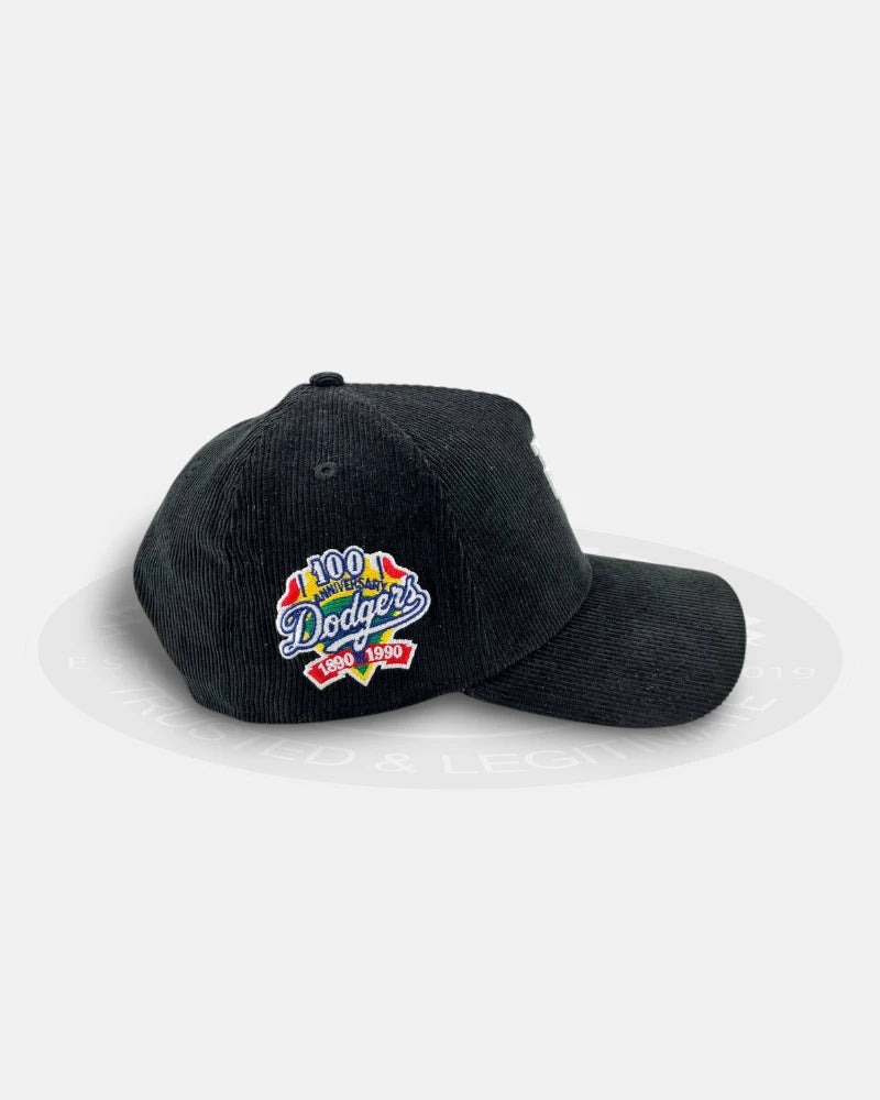 Los Angeles Dodgers Upside Down Corduroy Black 9FORTY A-Frame Snapback Hat