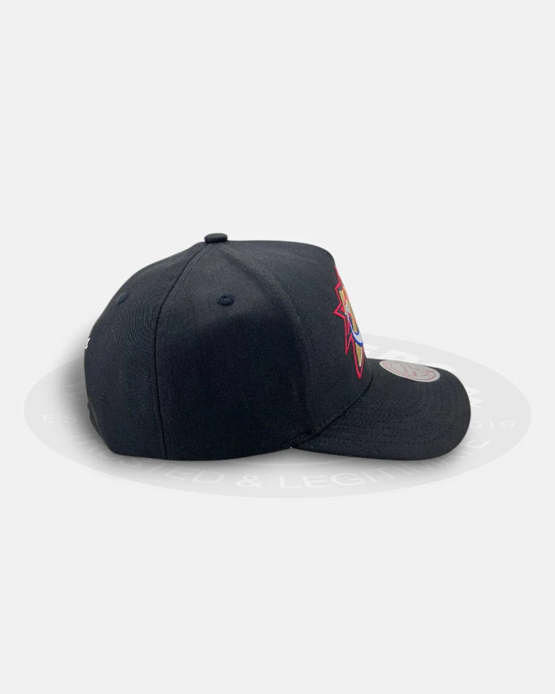 Philadelphia 76ers HWC Black Pro Pinch Snapback Hat