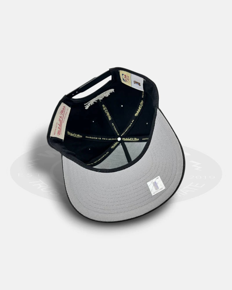 Philadelphia 76ers HWC Black Pro Pinch Snapback Hat