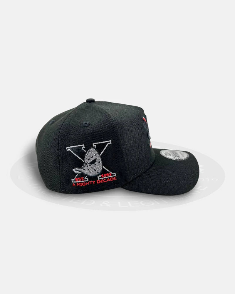 Anaheim Ducks A Mighty Decade Black Red 9FORTY A-Frame Snapback Hat