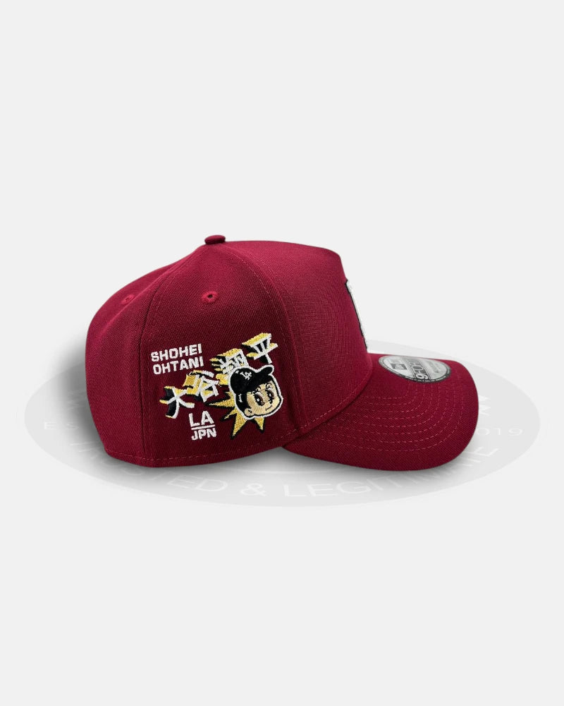 Los Angeles Dodgers Splash Shohei Ohtani Maroon 9FORTY A-Frame Snapback Hat