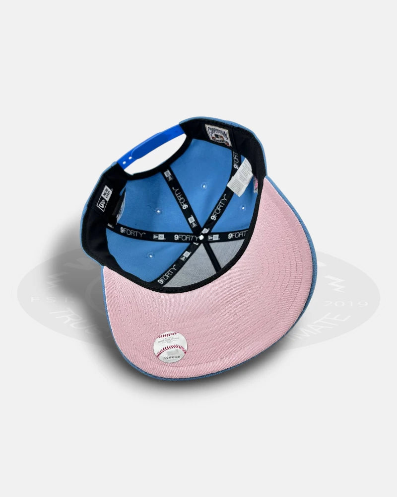Los Angeles Angels 50th Angel Stadium Sky Blue Pink 9FORTY A-Frame Snapback Hat