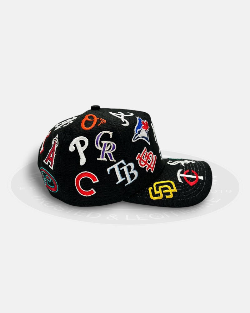 MLB League 'All Over Logo' Multi Color 9FORTY A-Frame Snapback Hat